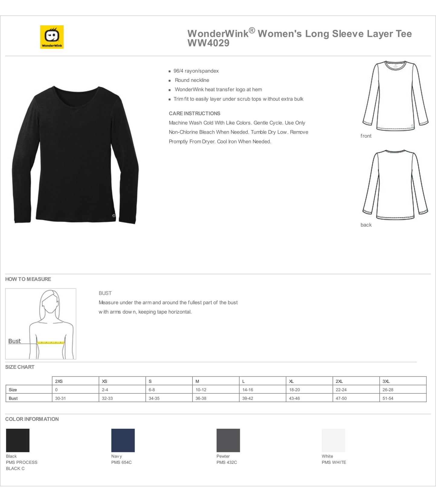 WonderWink Women's Long Sleeve Layer Tee