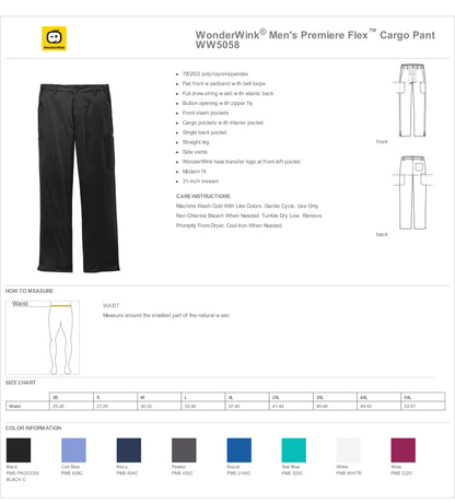 WonderWink Men's Premiere Flex Cargo Pant